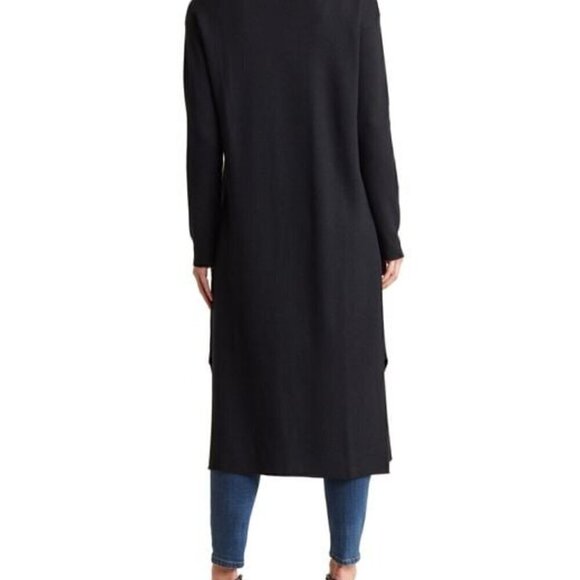 NWT RACHEL by Rachel Roy Notched Collar Open Front Long Cardigan in Black- Sz 1X - Picture 8 of 8